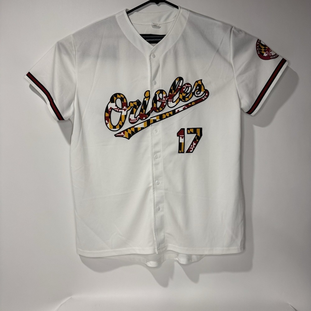 Baltimore Orioles White Baseball Jersey Maryland Flag Adult Size XL